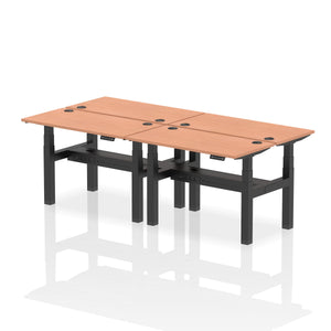 Black and Beech 4 Person Stand to Sit Desk