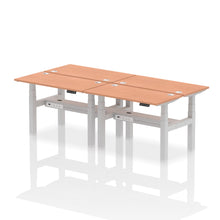Load image into Gallery viewer, Silver and Beech 4 Person Stand to Sit Desk
