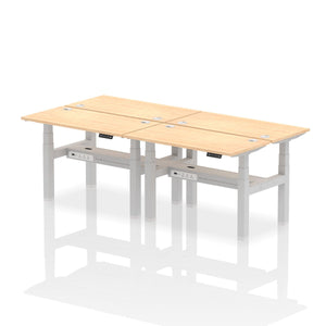 Silver and Grey Oak 4 Person Stand to Sit Desk