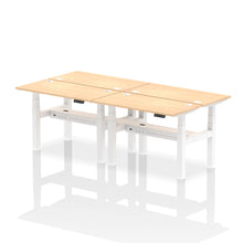 Load image into Gallery viewer, White and Grey Oak 4 Person Stand to Sit Desk
