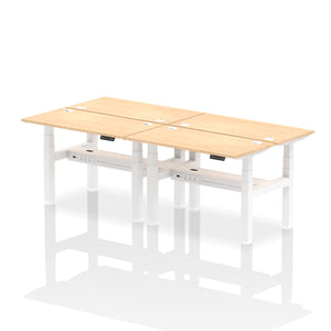 White and Grey Oak 4 Person Stand to Sit Desk