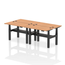 Load image into Gallery viewer, Black and Maple 4 Person Stand to Sit Desk
