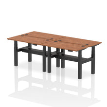 Load image into Gallery viewer, Black and Oak 4 Person Stand to Sit Desk
