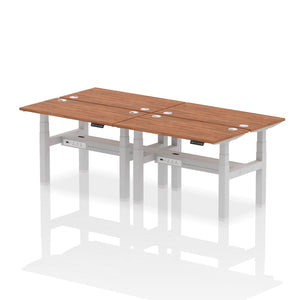 Silver and Oak 4 Person Stand to Sit Desk