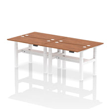 Load image into Gallery viewer, White and Oak 4 Person Stand to Sit Desk
