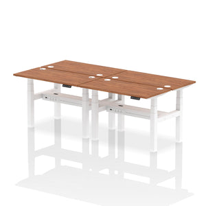 White and Oak 4 Person Stand to Sit Desk