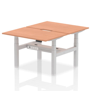 Silver and Beech 2 Person Standing Up Desks