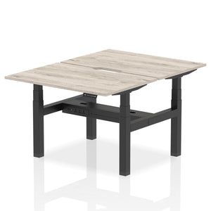 Black and Grey Oak 2 Person Standing Up Desks