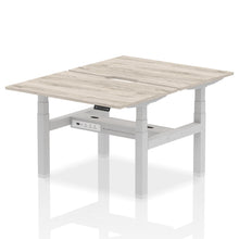Load image into Gallery viewer, Silver and Grey Oak 2 Person Standing Up Desks

