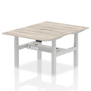 Silver and Grey Oak 2 Person Standing Up Desks