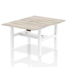 Load image into Gallery viewer, White and Grey Oak 2 Person Standing Up Desks
