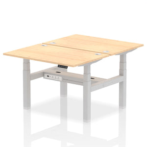 Silver and Grey Oak 2 Person Standing Desk