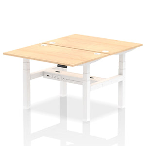 White and Grey Oak 2 Person Standing Desk