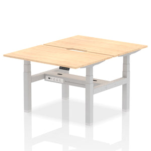 Silver and Maple 2 Person Standing Up Desks