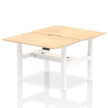 Load image into Gallery viewer, White and Maple 2 Person Standing Up Desks
