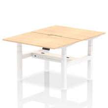 Load image into Gallery viewer, White and Maple 2 Person Standing Up Desks
