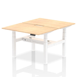 White and Maple 2 Person Standing Up Desks