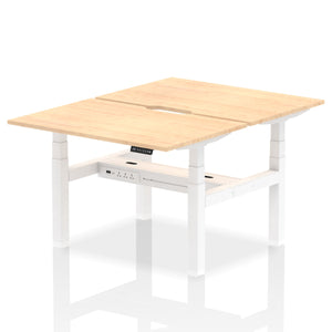 White and Maple 2 Person Standing Up Desks