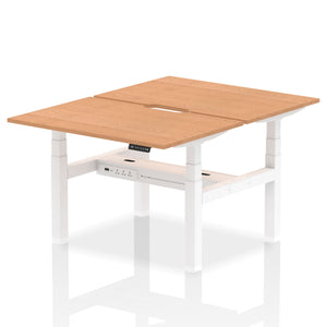 White and Oak 2 Person Standing Up Desks