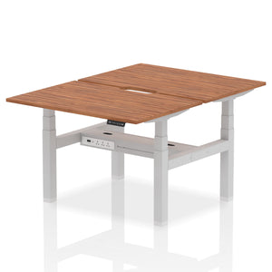 Silver and Walnut 2 Person Standing Up Desks