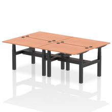Load image into Gallery viewer, Black and Beech 4 Person Stand and Sit Desk
