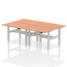 Load image into Gallery viewer, Silver and Beech 4 Person Stand Sit Desks
