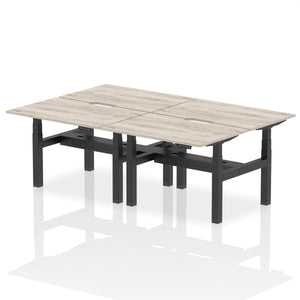 Black and Grey Oak 4 Person Stand Sit Desks