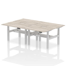 Load image into Gallery viewer, Silver and Grey Oak 4 Person Stand Sit Desks
