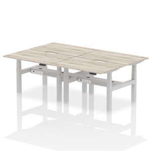 Silver and Grey Oak 4 Person Stand Sit Desks