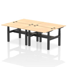 Load image into Gallery viewer, Black and Grey Oak 4 Person Stand and Sit Desk
