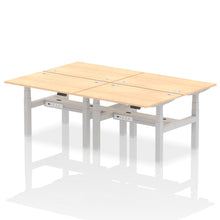 Load image into Gallery viewer, Silver and Grey Oak 4 Person Stand and Sit Desk
