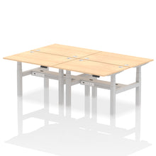 Load image into Gallery viewer, Silver and Grey Oak 4 Person Stand and Sit Desk

