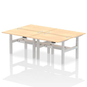 Silver and Grey Oak 4 Person Stand and Sit Desk