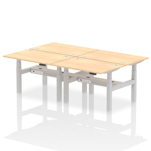 Silver and Grey Oak 4 Person Stand and Sit Desk