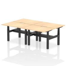 Load image into Gallery viewer, Black and Maple 4 Person Stand Sit Desks
