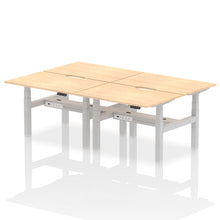 Load image into Gallery viewer, Silver and Maple 4 Person Stand Sit Desks
