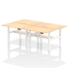 Load image into Gallery viewer, White and Maple 4 Person Stand Sit Desks
