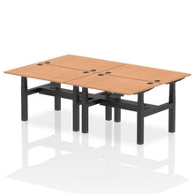 Load image into Gallery viewer, Black and Maple 4 Person Stand and Sit Desk
