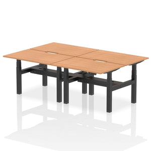 Black and Oak 4 Person Stand Sit Desks