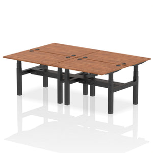 Black and Oak 4 Person Stand and Sit Desk