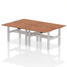 Load image into Gallery viewer, Silver and Walnut 4 Person Stand Sit Desks
