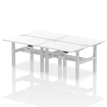 Load image into Gallery viewer, Silver and Walnut 4 Person Stand and Sit Desk
