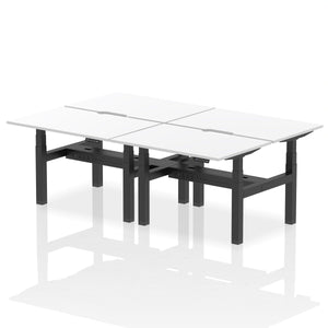 Black and White 4 Person Stand Sit Desks