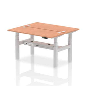 Silver and White 2 Person Small Standing Desk