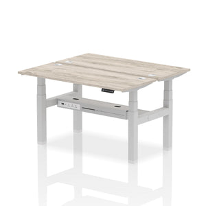 Silver and Beech 2 Person Electric Standing Desks
