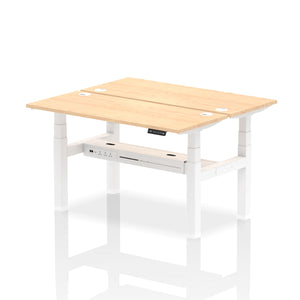 White and Black 2 Person Electric Standing Desks