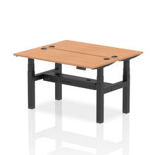 Load image into Gallery viewer, Black and Grey Oak 2 Person Electric Standing Desks
