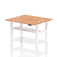Load image into Gallery viewer, White and Grey Oak 2 Person Electric Standing Desks
