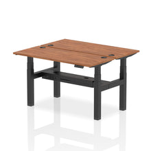 Load image into Gallery viewer, Black and Maple 2 Person Electric Standing Desks
