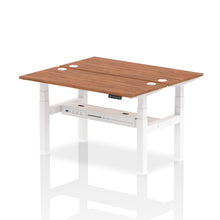 Load image into Gallery viewer, White and Maple 2 Person Electric Standing Desks
